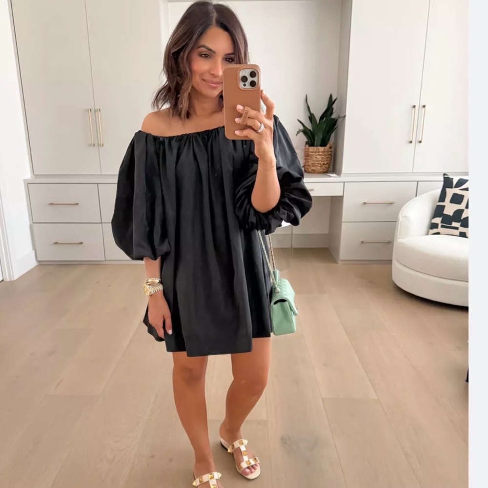 Anthropologie Mare Mare Puff-Sleeve Off-The-Shoulder Mini Dress